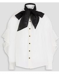 Zimmermann - Pussy-bow Linen And Silk-blend Organza Shirt - Lyst