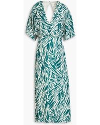 Ba&sh - Vee Cutout Wrap-effect Printed Georgette Midi Dress - Lyst