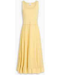 Claudie Pierlot - Crepe, Cotton-jacquard And Poplin Midi Dress - Lyst