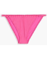 Solid & Striped - The lulu tief sitzendes geripptes bikini-höschen aus recyceltem material - Lyst