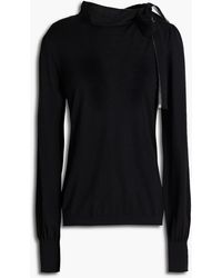 RED Valentino - Pussy-bow Wool, Silk And Cashmere-blend Sweater - Lyst