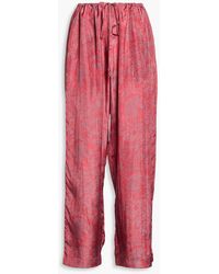 HANNAH - Azra Printed Silk-satin Wide-leg Pants - Lyst
