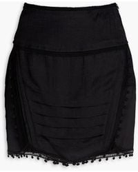 IRO - Pompom-embellished Satin-jacquard Mini Skirt - Lyst