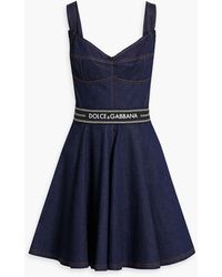 Dolce & Gabbana - Ausgestelltes minikleid aus denim - Lyst