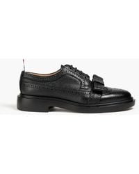 Thom Browne - Perforated Pebbled-Leather Brogues - Lyst