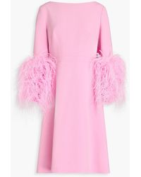 Huishan Zhang - Feather-trimmed Crepe Dress - Lyst
