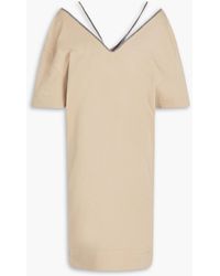 Brunello Cucinelli - Bead-embellished Cotton-blend Jersey Mini Dress - Lyst