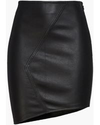 Ba&sh - Party Asymmetric Leather Mini Skirt - Lyst