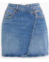 Maje - Denim Mini Wrap Skirt - Lyst
