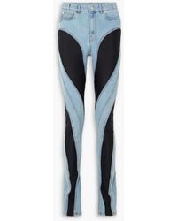 Mugler - Spiral Stretch Jersey-paneled Skinny Jeans - Lyst