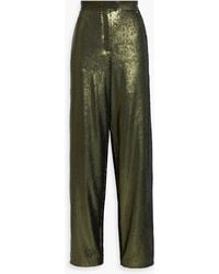 Ronny Kobo - Claire Sequined Crepe Wide-leg Pants - Lyst