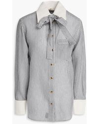 Zimmermann - Pussy-Bow Striped Cotton And Silk-Blend Shirt - Lyst