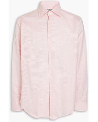 Canali - Cotton And Linen-blend Jacquard Shirt - Lyst