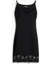 Versace - Guipure Lace-Trimmed Jacquard Mini Dress - Lyst