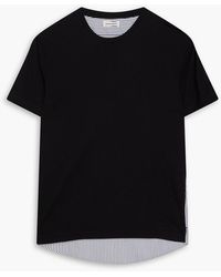 McQueen - Printed Poplin-paneled Cotton-jersey T-shirt - Lyst