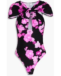 Coperni - Body aus stretch-jersey mit floralem print und twist-detail - Lyst