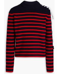 Palm Angels - Lace-up Striped Wool-blend Sweater - Lyst