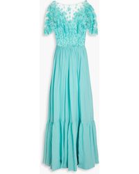 Zuhair Murad - Embellished Silk-blend Tulle And Voile Gown - Lyst