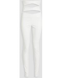 Monot - Cutout Leather Skinny Pants - Lyst