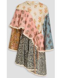 Zimmermann - Tiered Belted Paisley-Print Cotton-Blend Mini Dress - Lyst