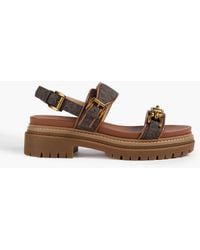 MICHAEL Michael Kors - Kailey slingback-sandalen aus strukturiertem leder mit verzierung - Lyst
