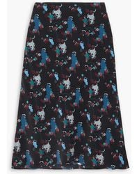 Cefinn - Aria Printed Silk Crepe De Chine Midi Skirt - Lyst