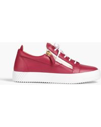 Giuseppe Zanotti - Gail Zip-detailed Leather Sneakers - Lyst
