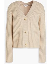 Vince - Ribbed Wool And Cashmere-blend Cardigan - Lyst