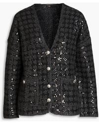 Maje - Monaly Sequin-embellished Tweed Cardigan - Lyst