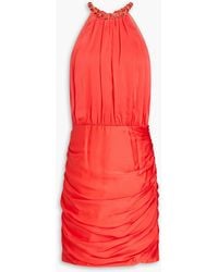 Veronica Beard - Kalita Ruched Silk-blend Satin Mini Dress - Lyst