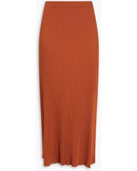 Mother Of Pearl - Ribbed Cotton-blend Jersey Midi Skirt - Lyst