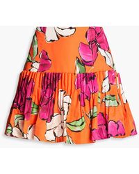 Aje. - Niki Floral-print Pleated Miniskirt - Lyst