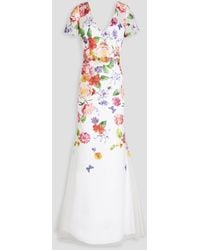 Marchesa - Embroidered Tulle Gown - Lyst
