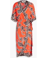 Diane von Furstenberg - Echo Floral-print Crepe De Chine Midi Wrap Dress - Lyst