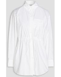 Sandro - Acre hemd aus baumwollpopeline mit bindedetail - Lyst