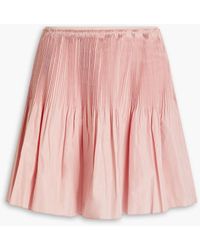 RED Valentino - Plissé Taffeta Mini Skirt - Lyst
