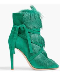 Gianvito Rossi - Moritz Shearling-trimmed Suede Ankle Boots - Lyst