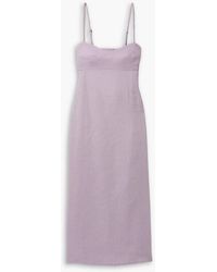 Haight - Agatha Cutout Linen-blend Midi Dress - Lyst