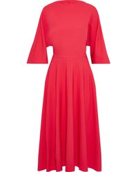 ROKSANDA Dara Open-back Knotted Crepe Midi Dress Papaya - Red