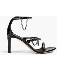 Giuseppe Zanotti - Chain-embellished Patent-leather Sandals - Lyst