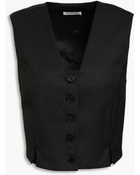 By Malene Birger - Bettas Cropped Satin-Paneled Twill Vest - Lyst
