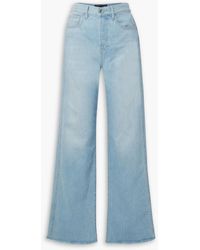 Veronica Beard - Taylor Frayed High-rise Wide-leg Jeans - Lyst