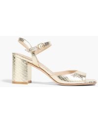 Stuart Weitzman - Tia 75 Snake-effect Leather Sandals - Lyst