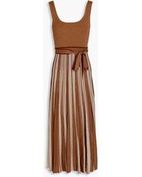 Zimmermann - Striped Metallic Ribbed-knit Midi Dress - Lyst