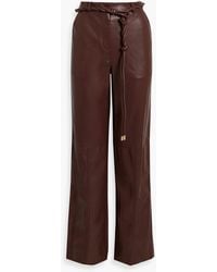 Jonathan Simkhai - Belted Faux Leather Straight-leg Pants - Lyst