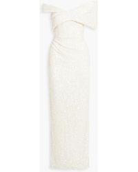 Rachel Gilbert - Mirella Off-the-shoulder Sequined Tulle Gown - Lyst