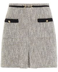Maje Jinie Metallic Fil Coupé Cotton-blend Tweed Mini Skirt