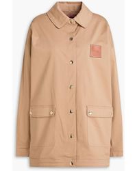 STAUD - Estero Leather-trimmed Cotton-twill Jacket - Lyst