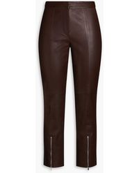 10 Crosby Derek Lam - Van Cropped Leather Slim-leg Pants - Lyst