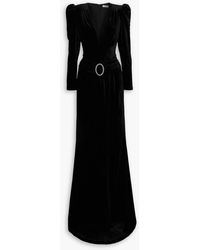 Alessandra Rich - Robe aus samt mit kristallen - Lyst